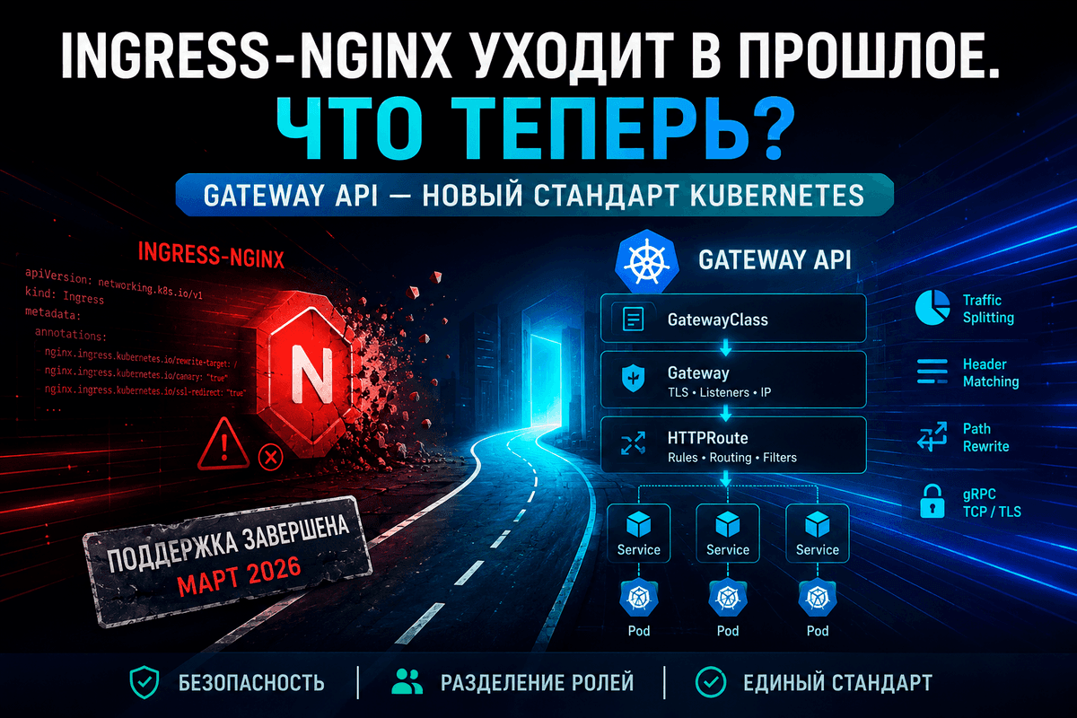 Завершение поддержки ingress-nginx заставляет пересмотреть маршрутизацию вKubernetes